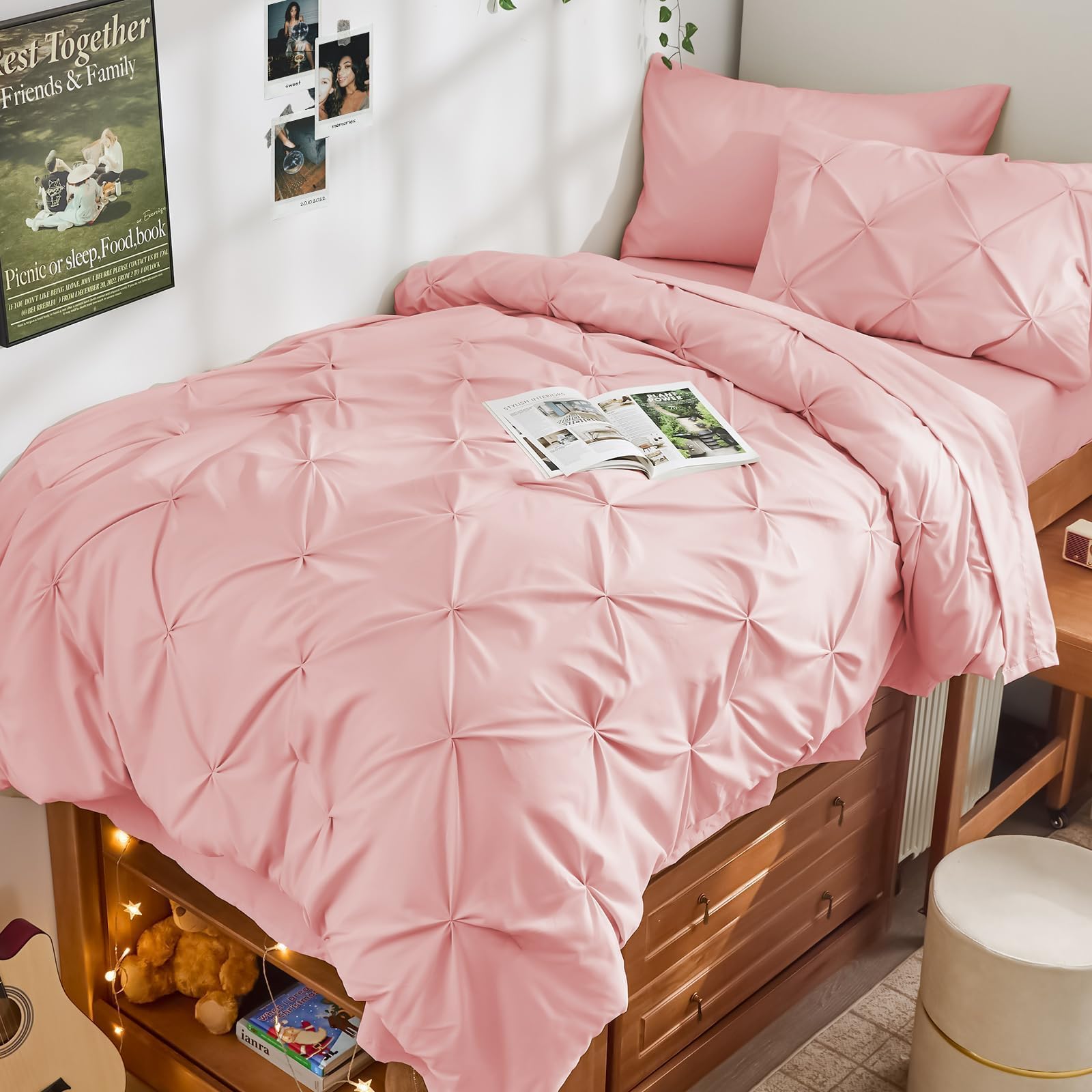 View 1 of (comforter only*not full set) JOLLYVOGUE Twin Comforter Set 1 Pieces Pink