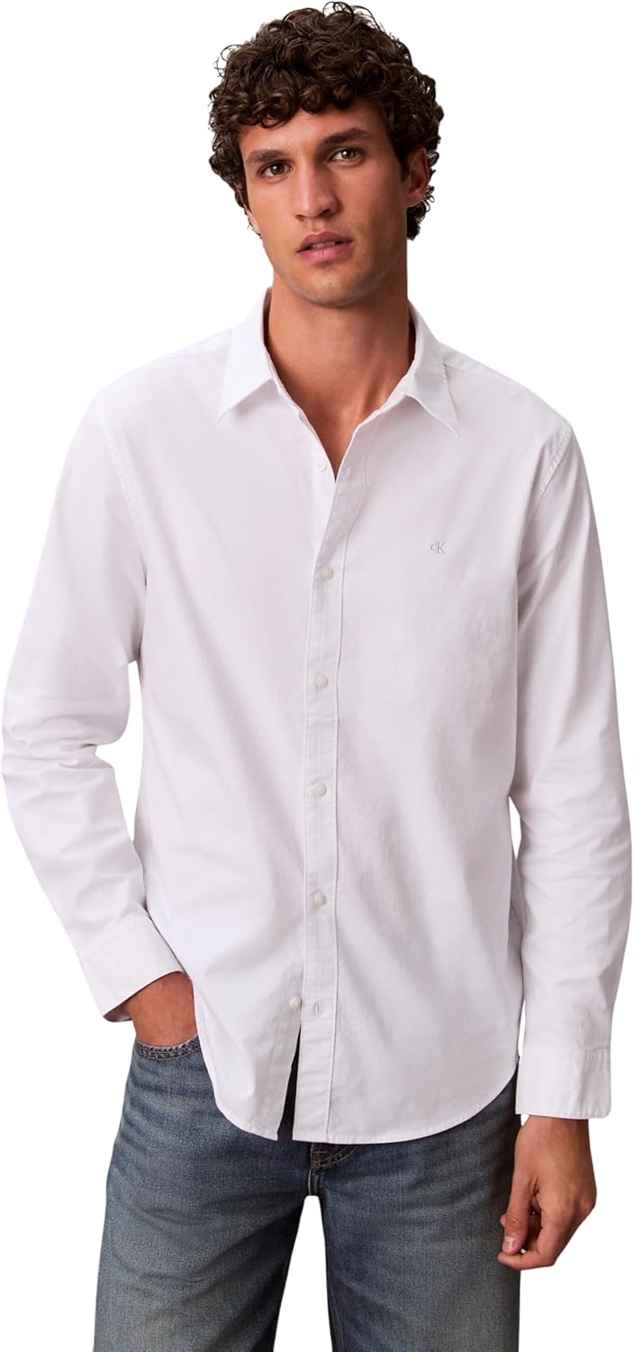 Calvin Klein Uomo Camicia Solid Oxford Classic Shirt Camicia Casual