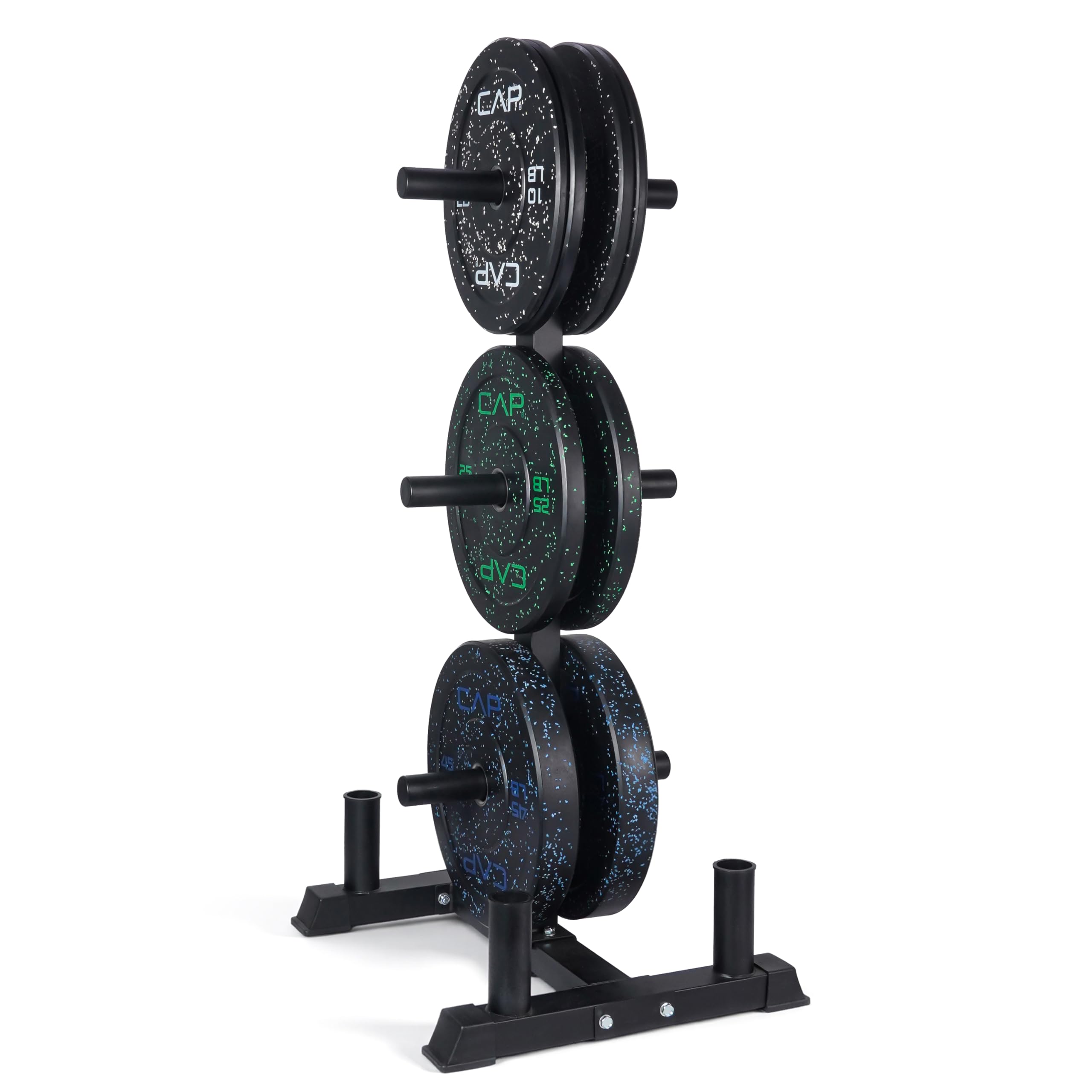 CAP 2-inch Olympic Bumper Plate Weight Set | 100-370 lbs | Multiple Colors | Storage Rack Optional