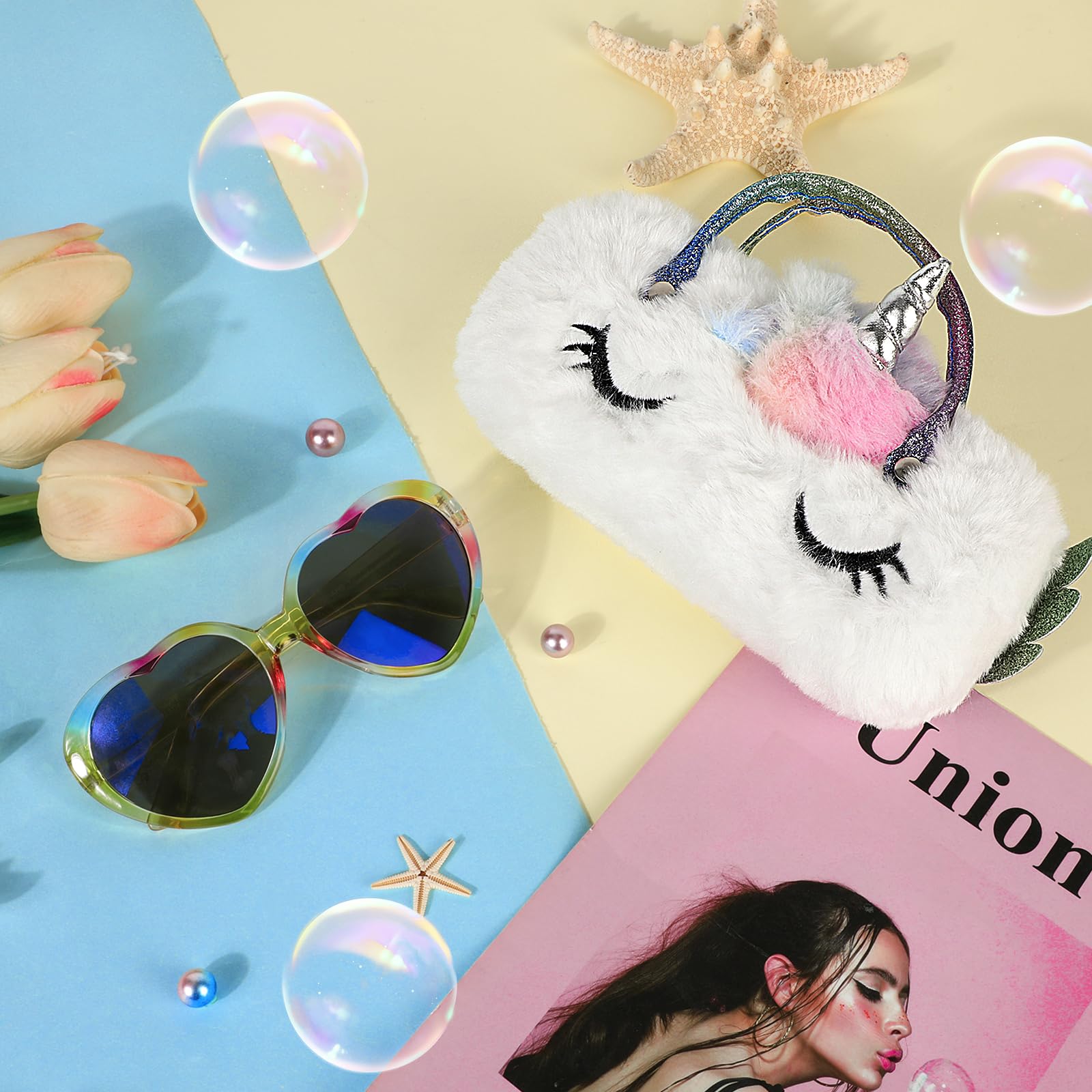 Unicornio Fundas de Gafas con Gafas de Sol para Niño, Fundas Rígidas para Gafas Gafas Fiesta Infantiles para Viajes, Playa, Accesorios de Fiesta