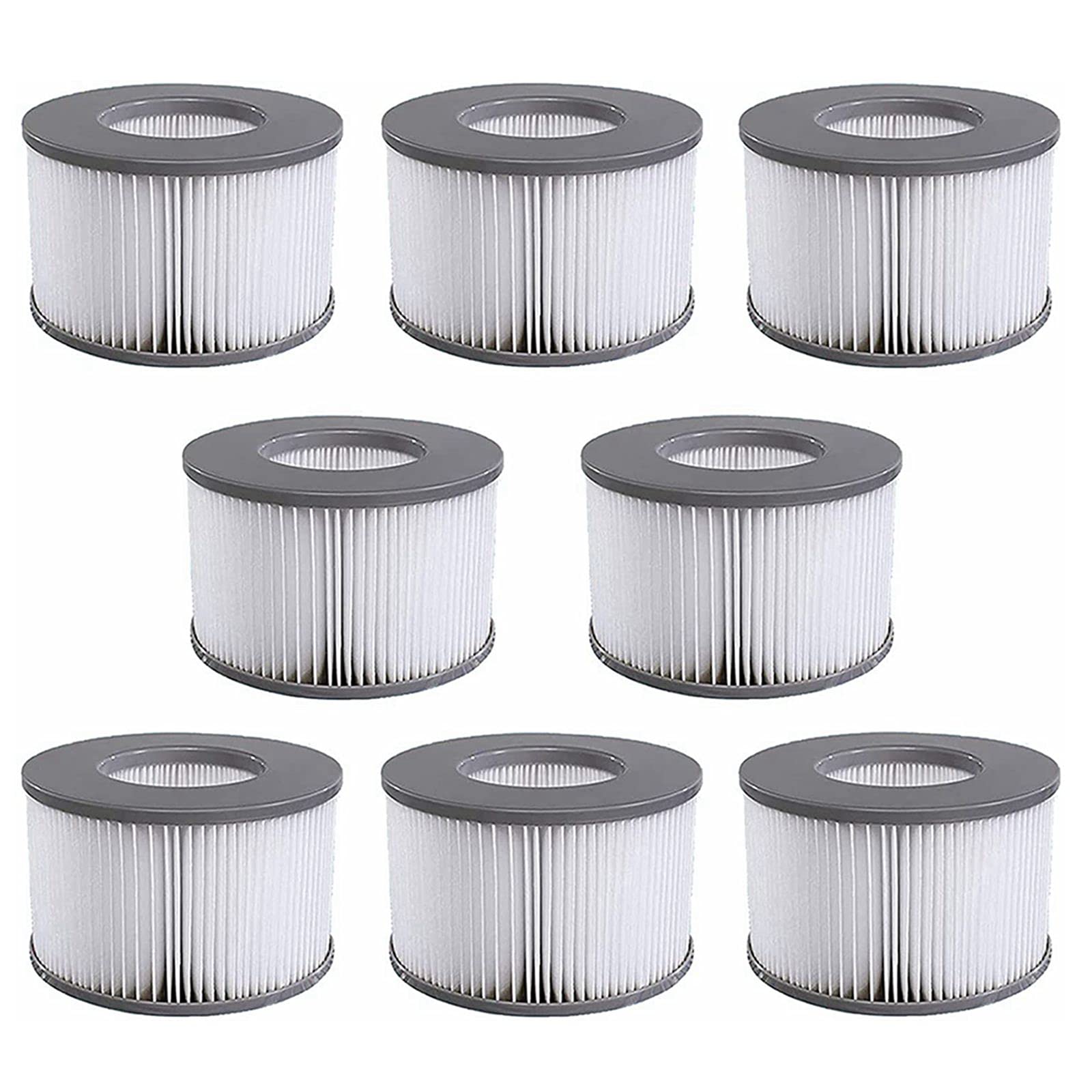 Lot de 4 Cartouches filtrantes de Rechange, pour Les mspa, Les Spa Chauds et Autres piscines gonflables, Convient aux modèles de Filtre à partir de 2020 (Lot de 8)