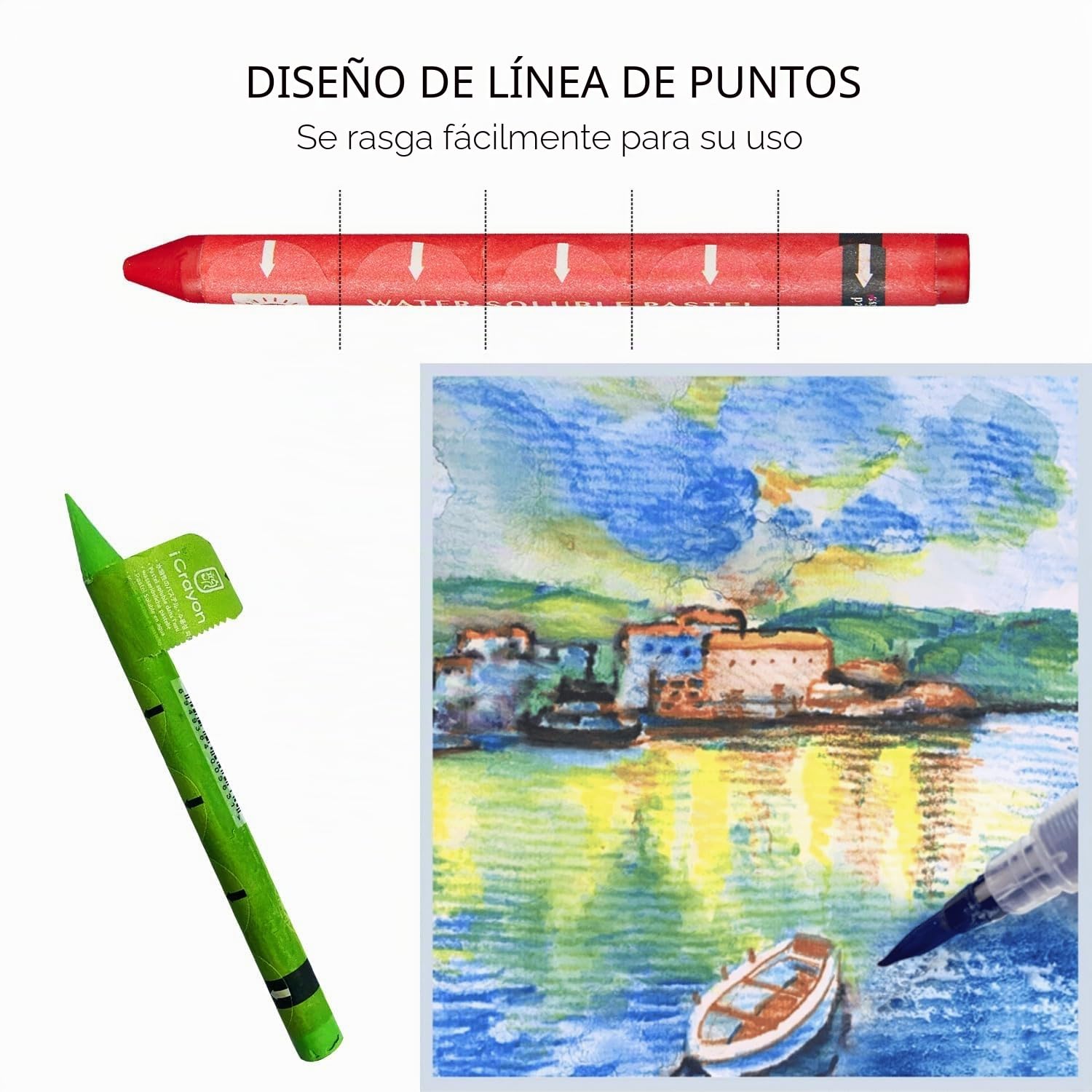 iCrayon Pasteles solubles en agua, 25 colores (Europa)