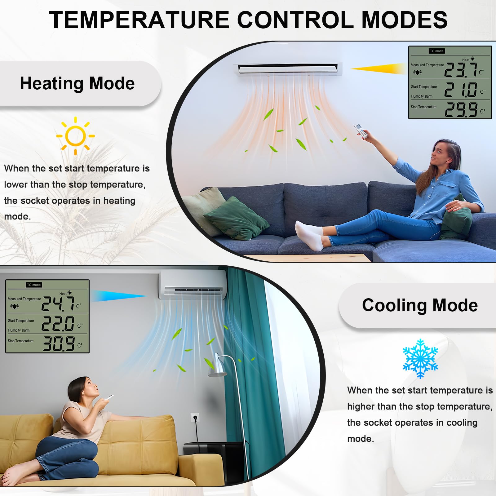 Digitale temperatuurregelaar met sensor, verwarming, koeling, thermostaat, stopcontact, temperatuurschakelaar met timer, alarm voor broeikas, aquarium, terrarium, reptielen