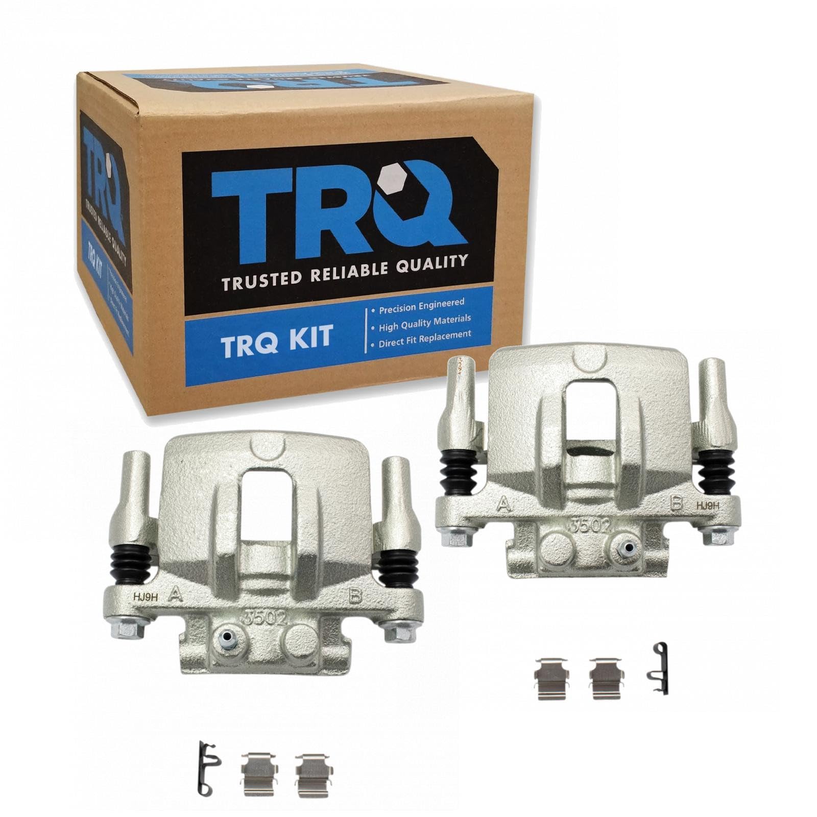 TRQ Rear Brake Caliper Set Caliper Brackets Hardware
