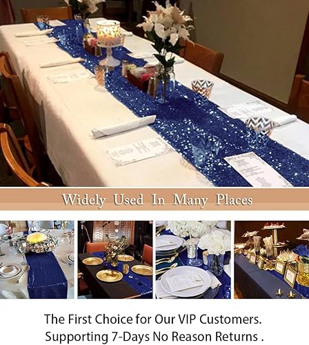 Vista 56 de Camino de mesa de lentejuelas doradas, 12 x 72 pulgadas, paquete de 15 caminos de mesa de boda con purpurina, camino de mesa dorado brillante