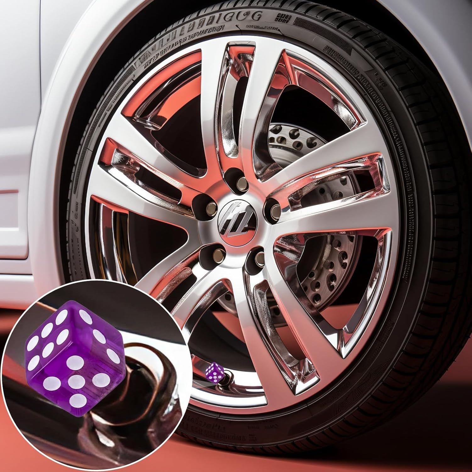 4PCS Tappi Valvola Pneumatici Forma Dado in Metallo, Coperture Valvole Polvere Universali con Nucleo di Rame per Auto, SUV, Furgoni, Moto, Bici, Viola, 8 Pezzi