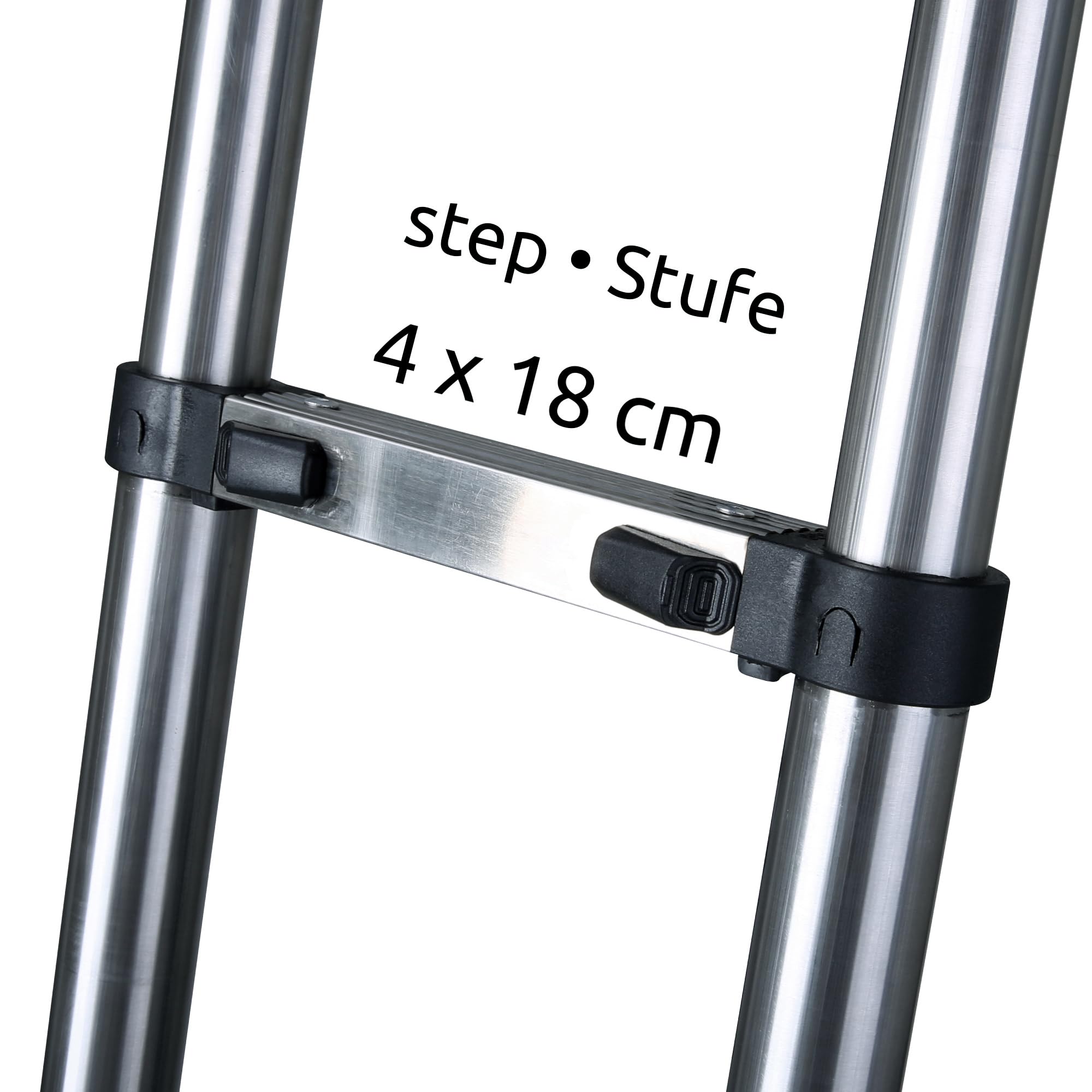 your GEAR Pescara - Scala telescopica 2 m in acciaio, max150 kg, scala stretta per camper e camper