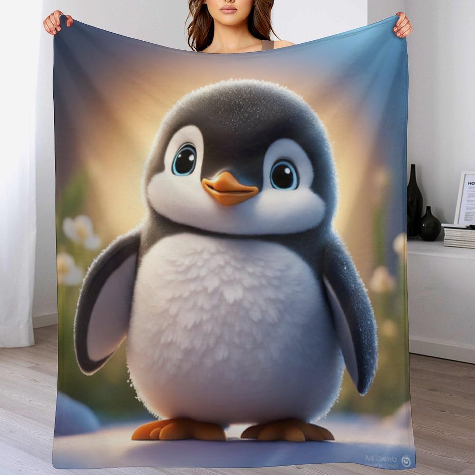 Plaid pingouin doux et chaud, la couverture de canapé idéale pour vos soirées