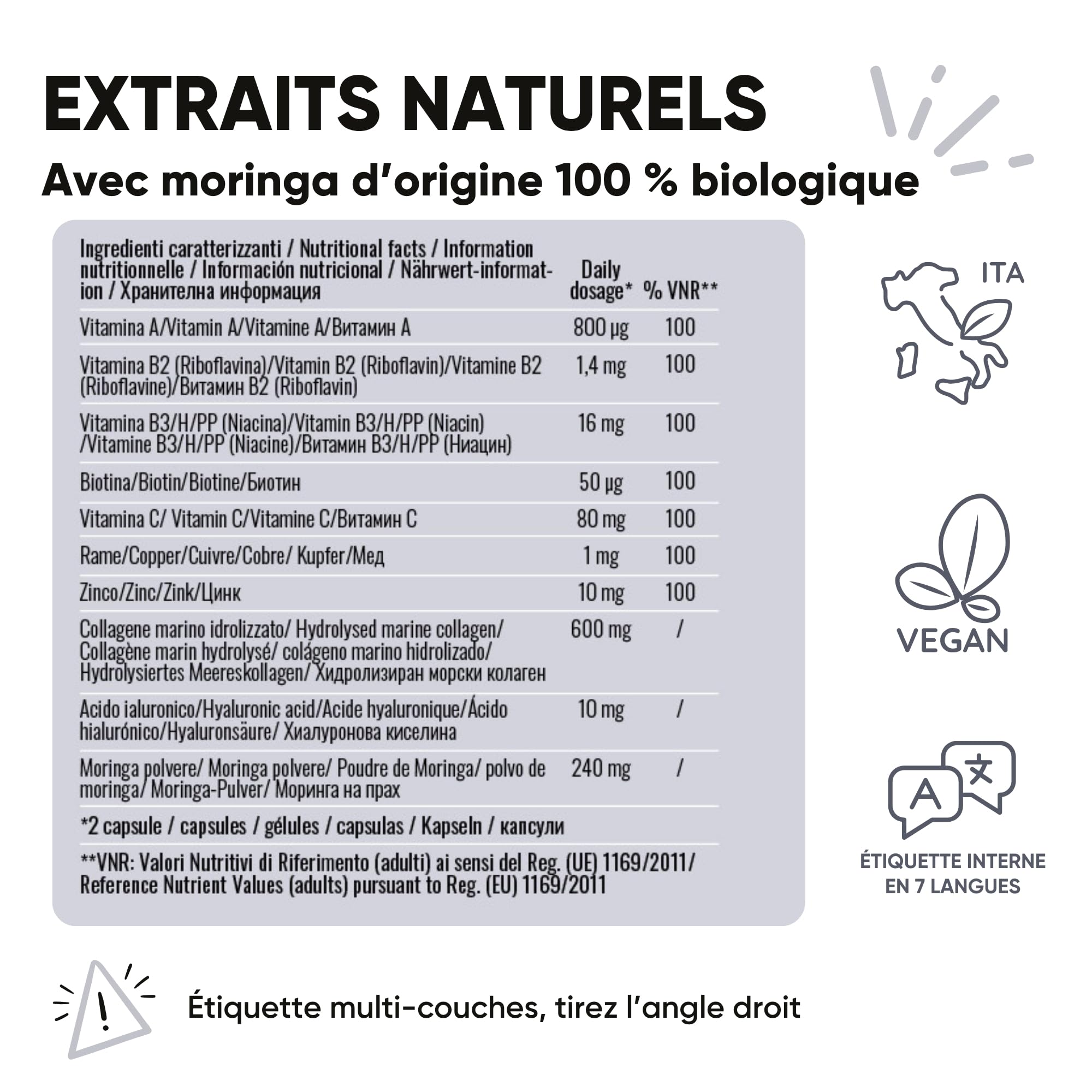 Traitement Drainant Anti-Cellulite et Rétention d'Eau - Ensemble Complément Alimentaire Ananas Moringa, Bromélaïne, Myrtille Noire et Moringa - Produit en Italie (Traitement Jambes Parfaites)
