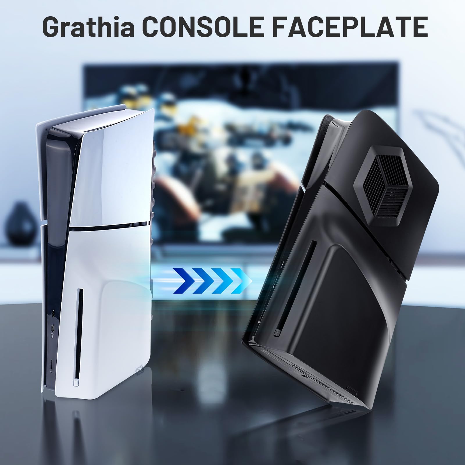 LYtech PS5 Slim Faceplates Cover PS5 Slim Plates Abdeckung Ersatzplatte Seitenplatten Platte für PS5 Slim Digital & Disc Edition Playstation 5 Slim Schutzhülle Faceplates Anti-Kratz Staubdichtes