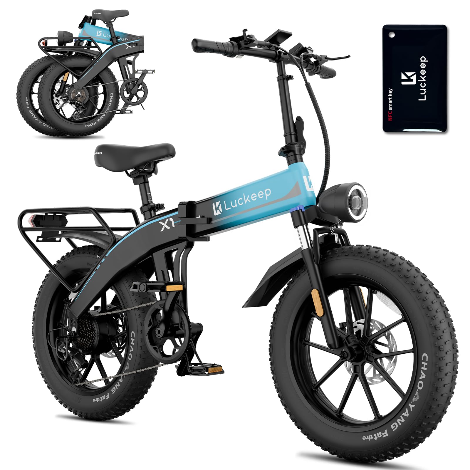 Folding Electric Bike for Adults 1500W Peak Motor, 28MPH 60 Miles,720WH Battery 20" x 4.0" Fat Tire Foldable Ebike Commute with NFC/Anti-Theft/Hydraulic Brakes,UL Certified Electric Bicycle