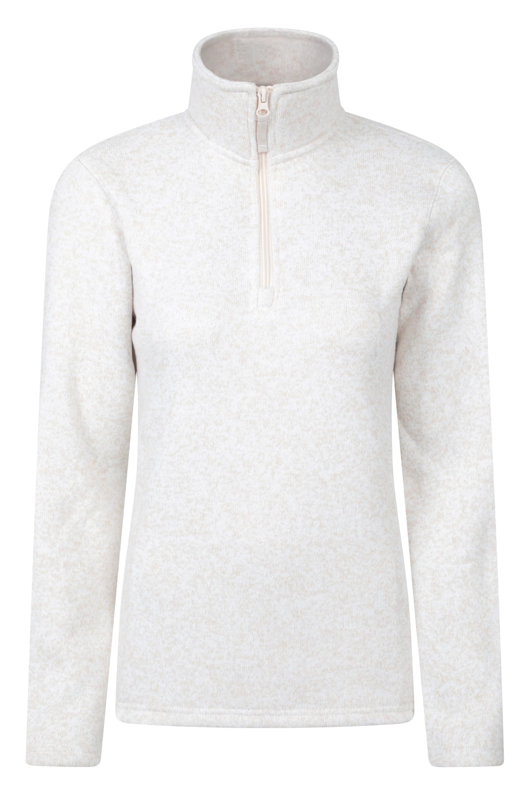 Mountain Warehouse Idris Womens Half-Zip Fleece - Lightweight, Soft, Warm & Cosy Anti-Pill Top - Best for Spring Summer, Camping, Outdoors, Travelling & Hiking Beige 6