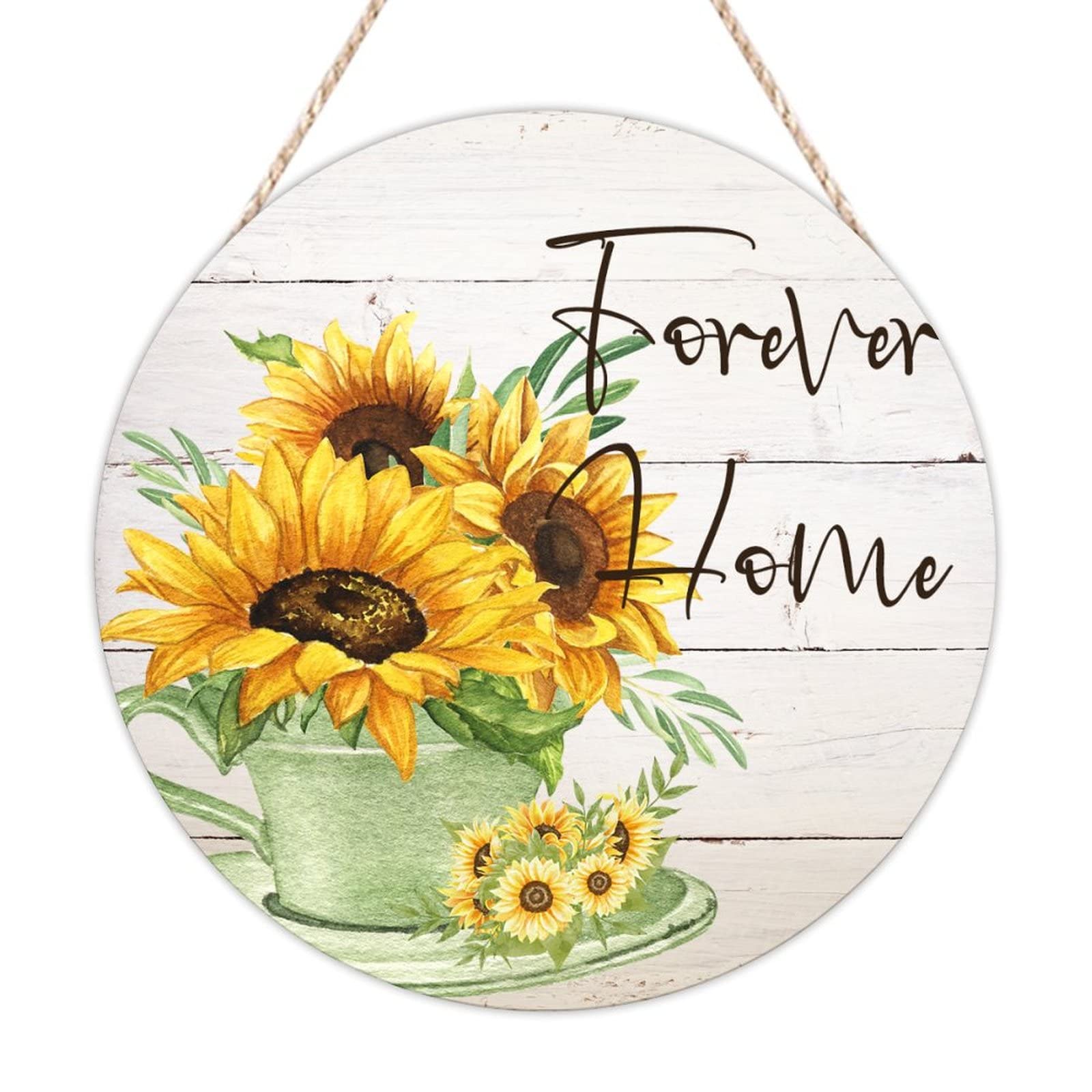 Holzschild Mit Sonnenblumen & Willkommensgruß – Gartendekoration Für Terrasse, Eingang & Veranda