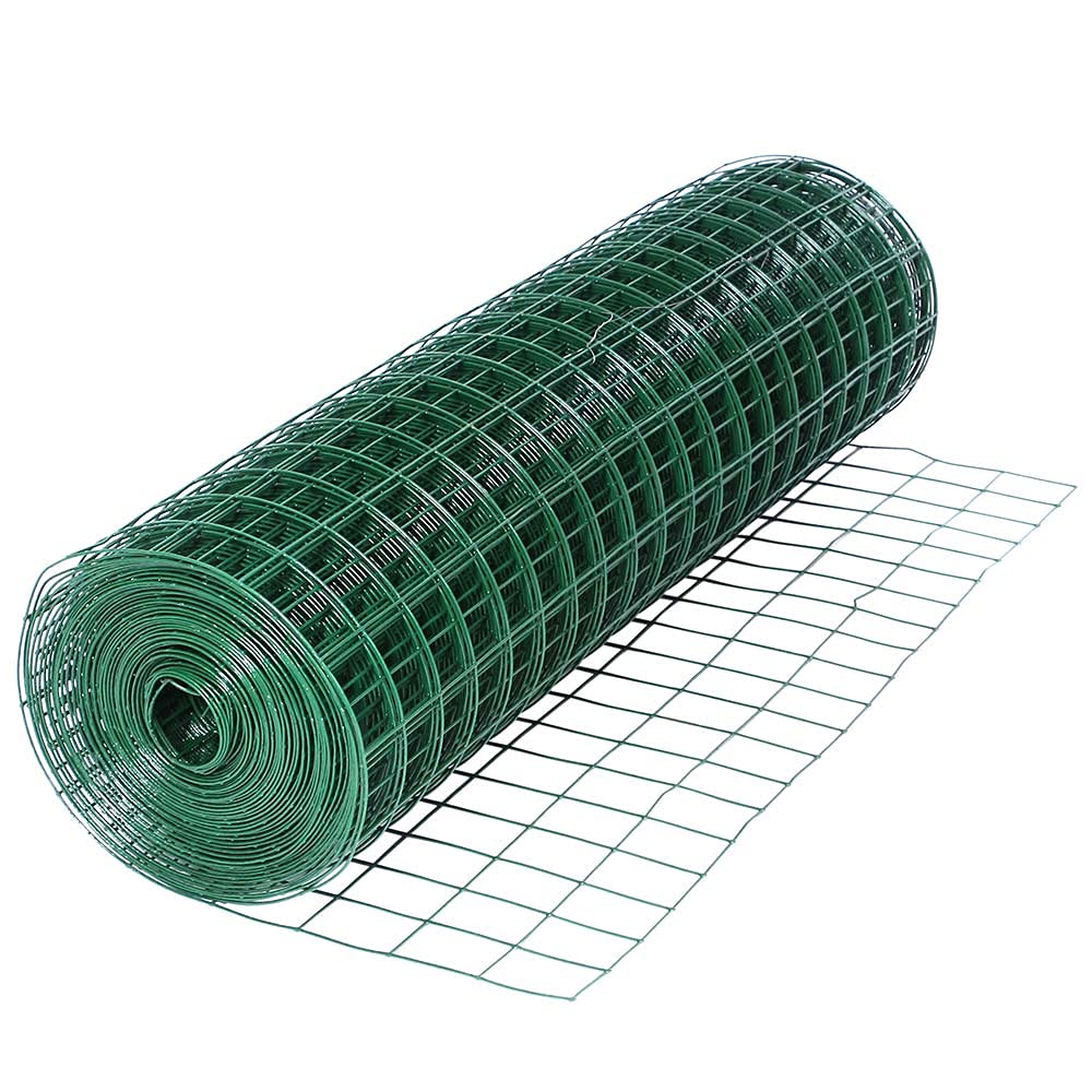 Bakaji Red metálica electrosoldada, altura 150 cm, longitud 25 m, malla 50 x 75 mm, galvanizada para vallas y jaulas animales de metal, Bricolaje DIY jardinería, color verde