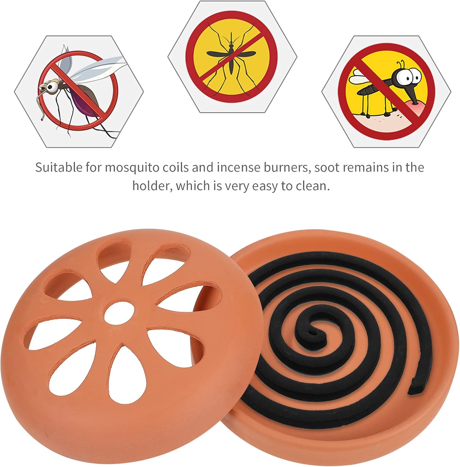 Terracotta Aromatherapy Burner with Vent Holes Portable Incense Holder for Home Patio Poolside Camping Hiking Fishing