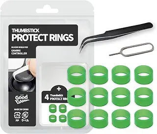シリコン製 アナログ スティック カバー 保護リング 12個入り （素材：シリコン/色：グリーン）PROTECT RINGS for PS5 PS4 Switch Xbox 他 ゲーム コントローラー ジョイスティック - The Good Gaming