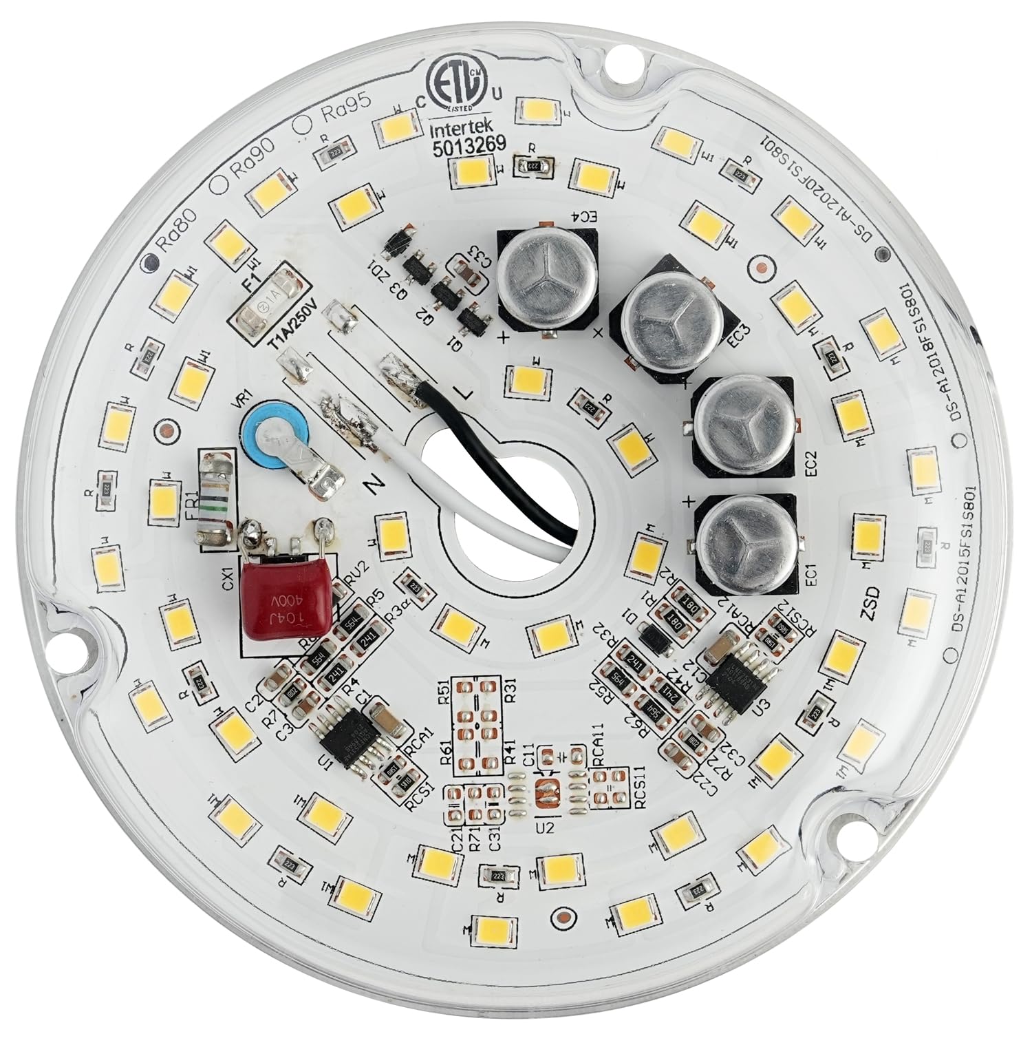4'' 20W LED Ceiling Fan Light Retrofit Kit, Ceiling Flush Light Replacement kit PCB 120V 2400LM ETL(White 5000K)