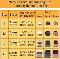 Vista 2 de 32 piezas de protectores de suelo para patas de silla cuadradas, protectores de patas de silla de silicona para suelos de madera dura, tapas