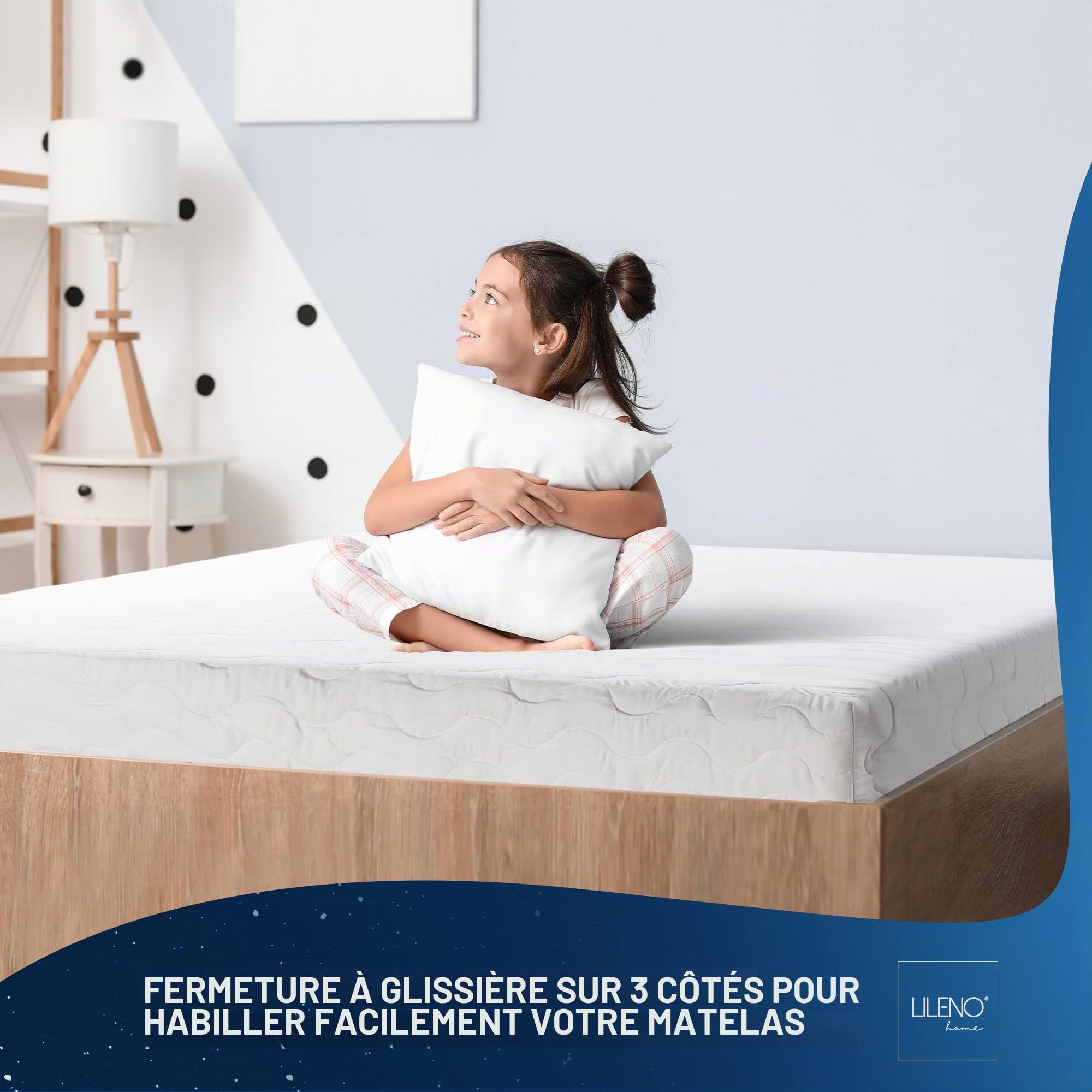 Vida GmbH Premium déjà Housse Housse de Matelas Surmatelas pour lit Enfant 70 x 140 x10 cm