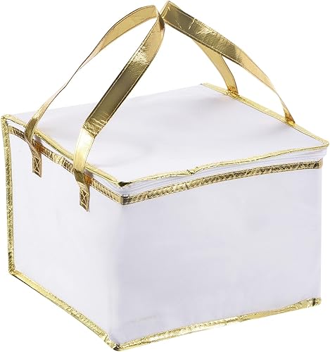 Miniatura 7 de PATIKIL Bolsa de comestibles aislada, tela no tejida para entrega de alimentos, bolsas térmicas para tartas, contenedor de alimentos para oficina en