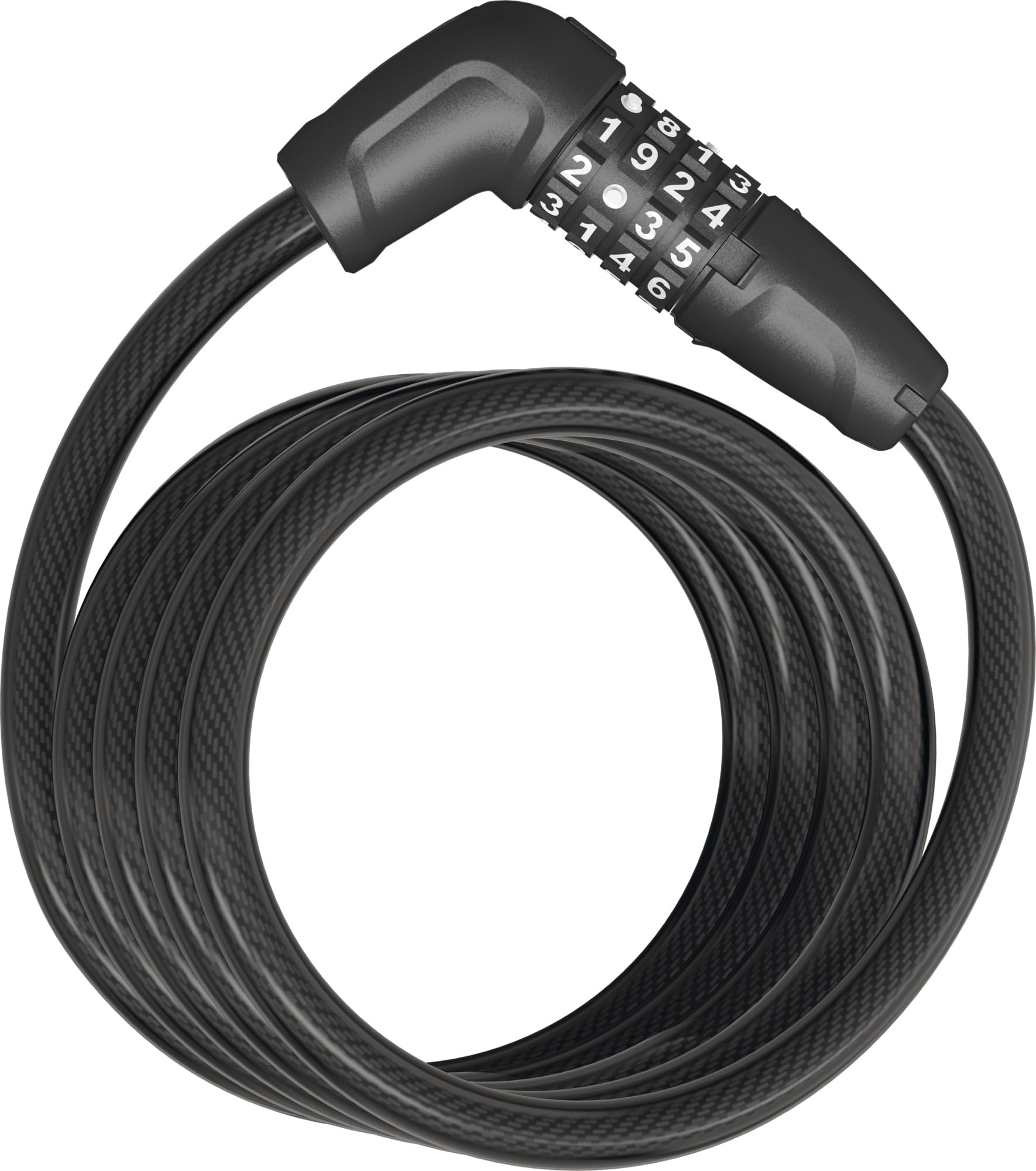 ABUS spiral cable lock Tresor 6512C - combination lock made of 12 mm thick, flexible spiral cable - security level 4-180 cm