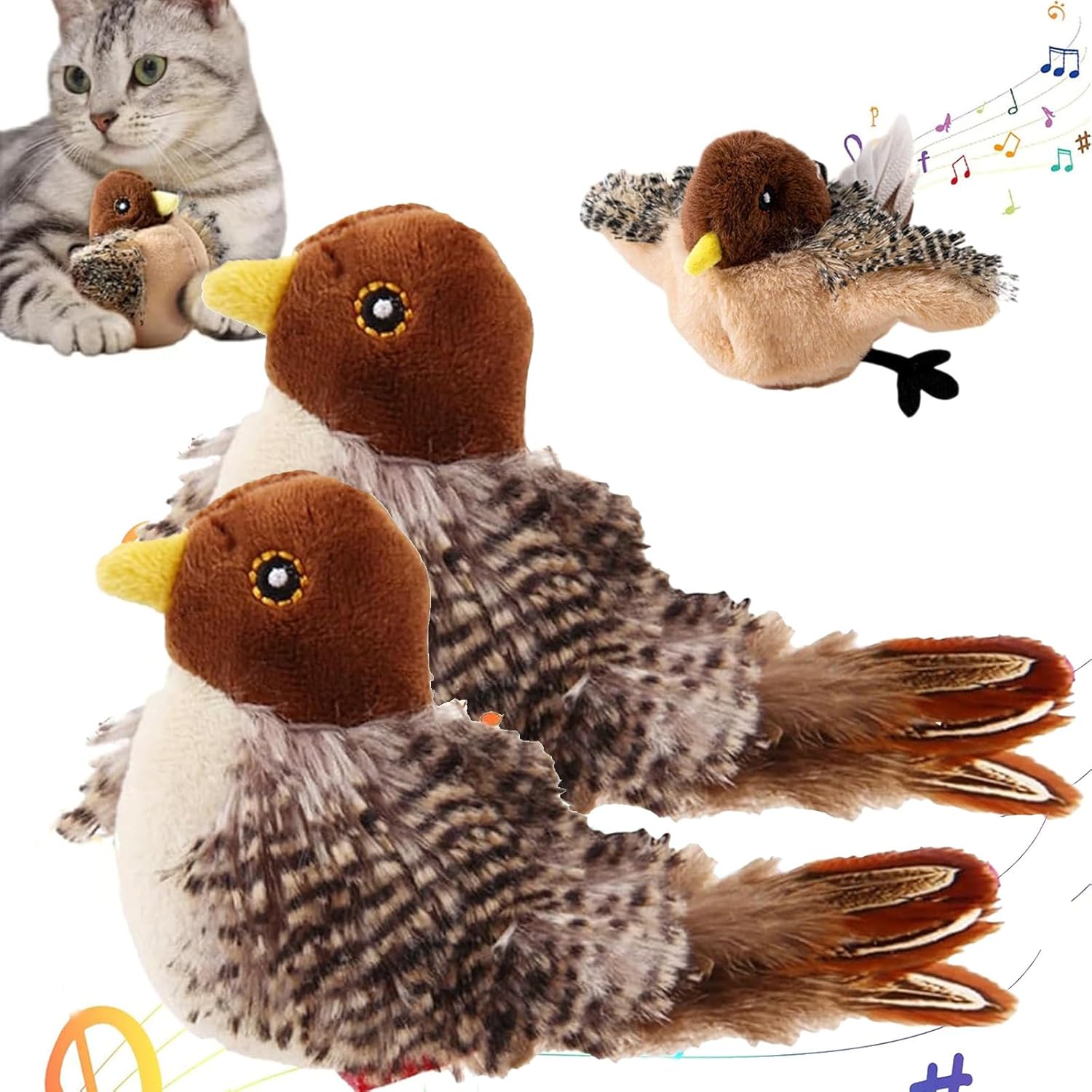 Chirping Bird Cat Toy Flapping Bird Cat Toy, Interactive