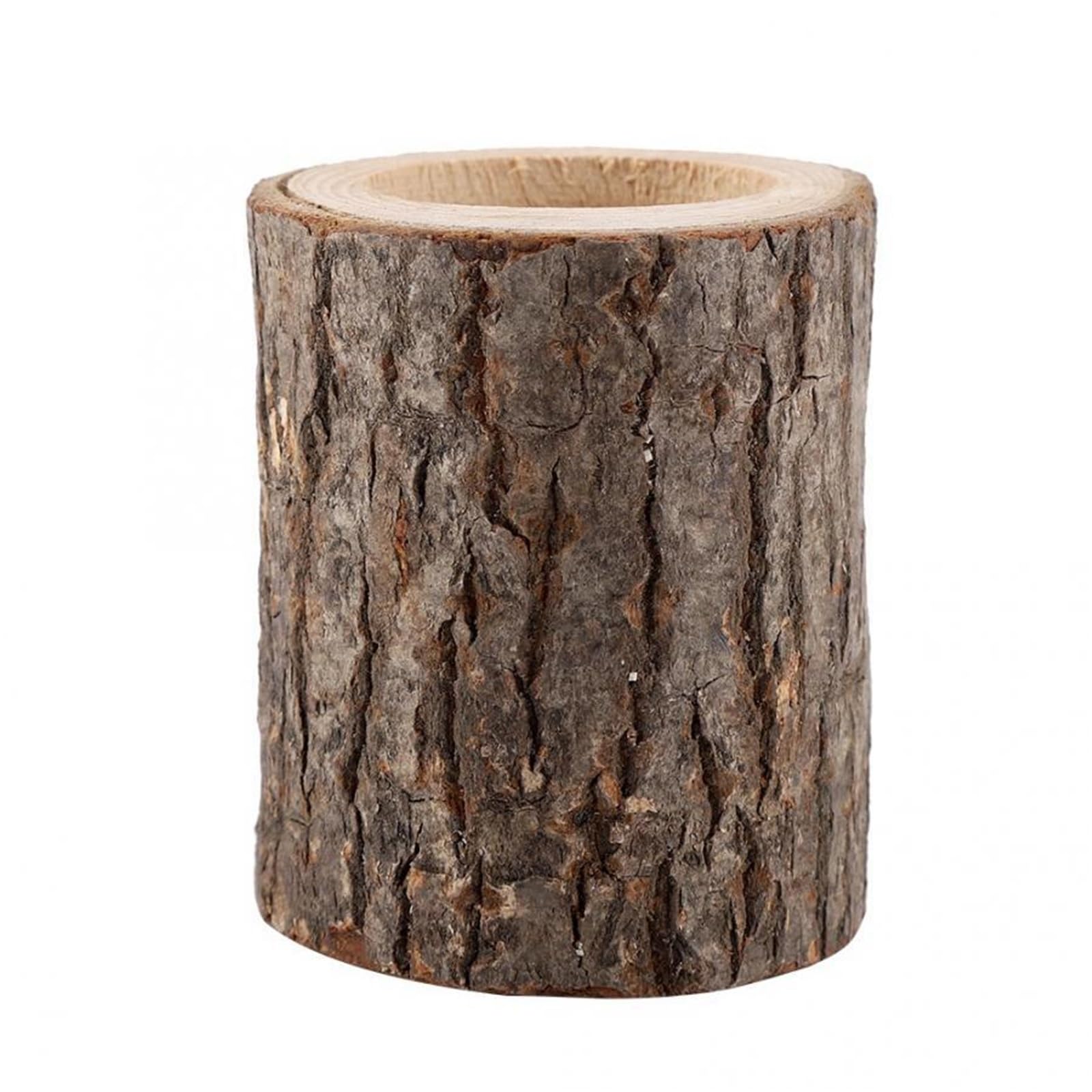 QuxetlRyz Wooden Tree Stump Decor 3Pcs Wedding Wood Timber Pile Candle Stand Candlestick Log Flowerpot Ornament Decor candlestick(3pcs-L)