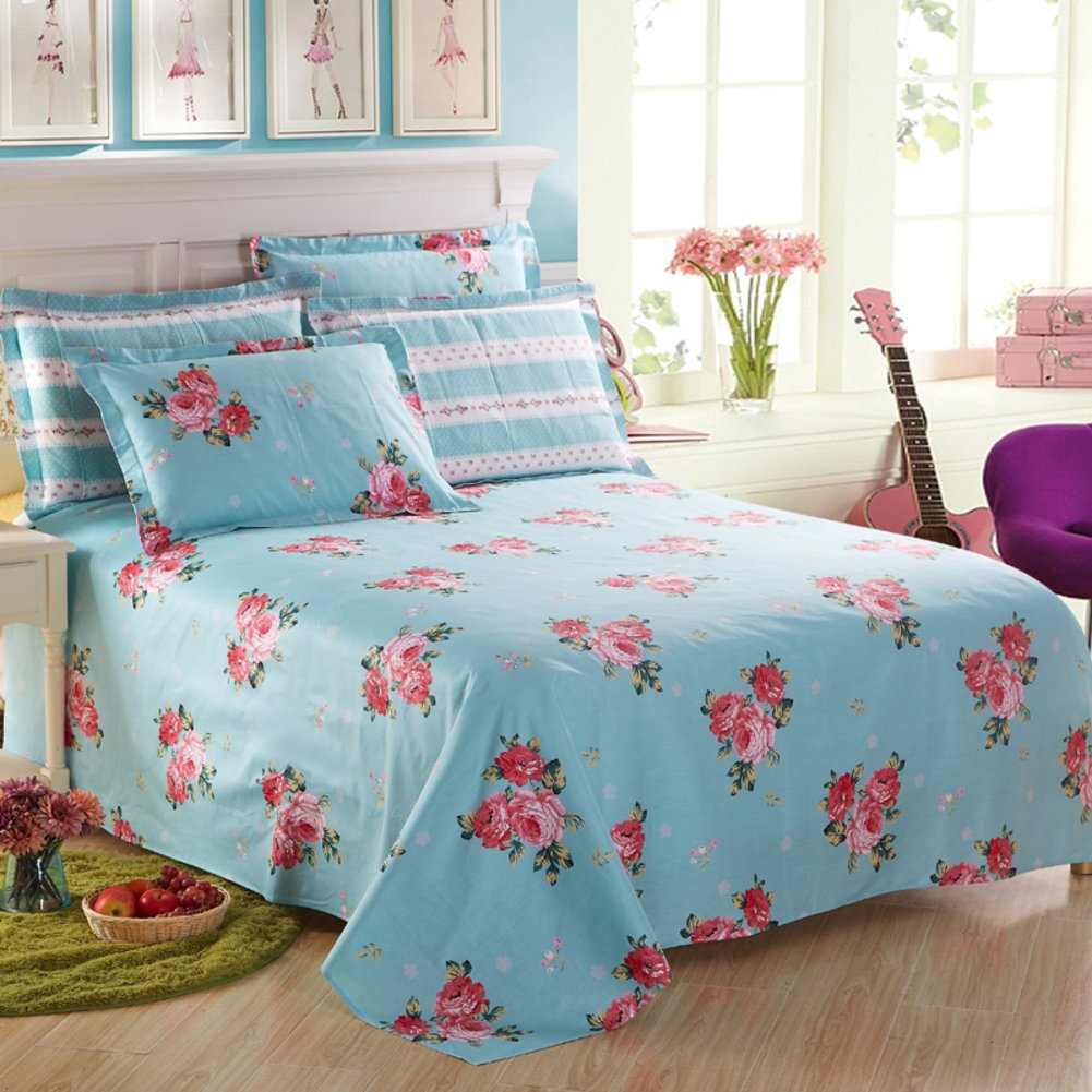 Feuille de coton anti-froissement sergé double drap 200x230cm grand lit