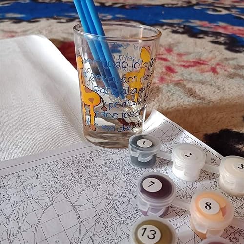 Miniatura 4 de Kit de pintura abstracta por números para adultos principiantes, pintura por números, kits de pintura sobre lienzo para decoración del hogar, niña