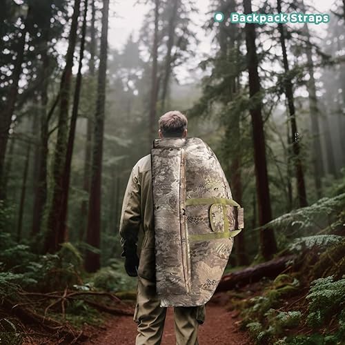 Vista 29 de Silfrae Estuche de arco compuesto Estuche acolchado de lazo suave Bolsa de transporte de lazo ligero con bolsillo de flecha