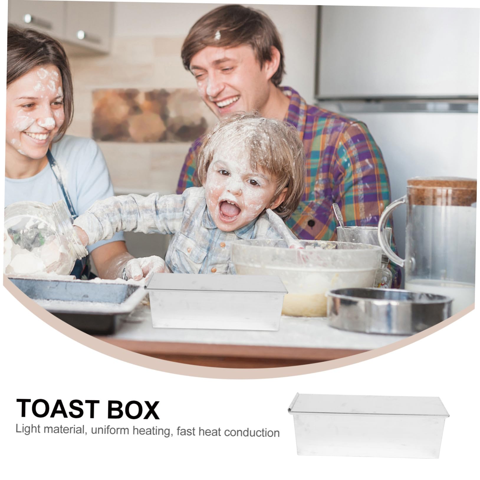 INOOMP Toastform mit Deckel aus Hochwertigem Material Antihaftbeschichtung Einfach zu Reinigen für Brot und Brötchen Backzubehör für Haushalt