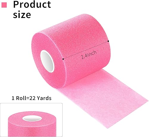 Miniatura 2 de ADMITRY Cinta deportiva para envolver previamente, 6 rollos de diademas negras para el cabello, envoltura deportiva de espuma, beige, blanco, azul,