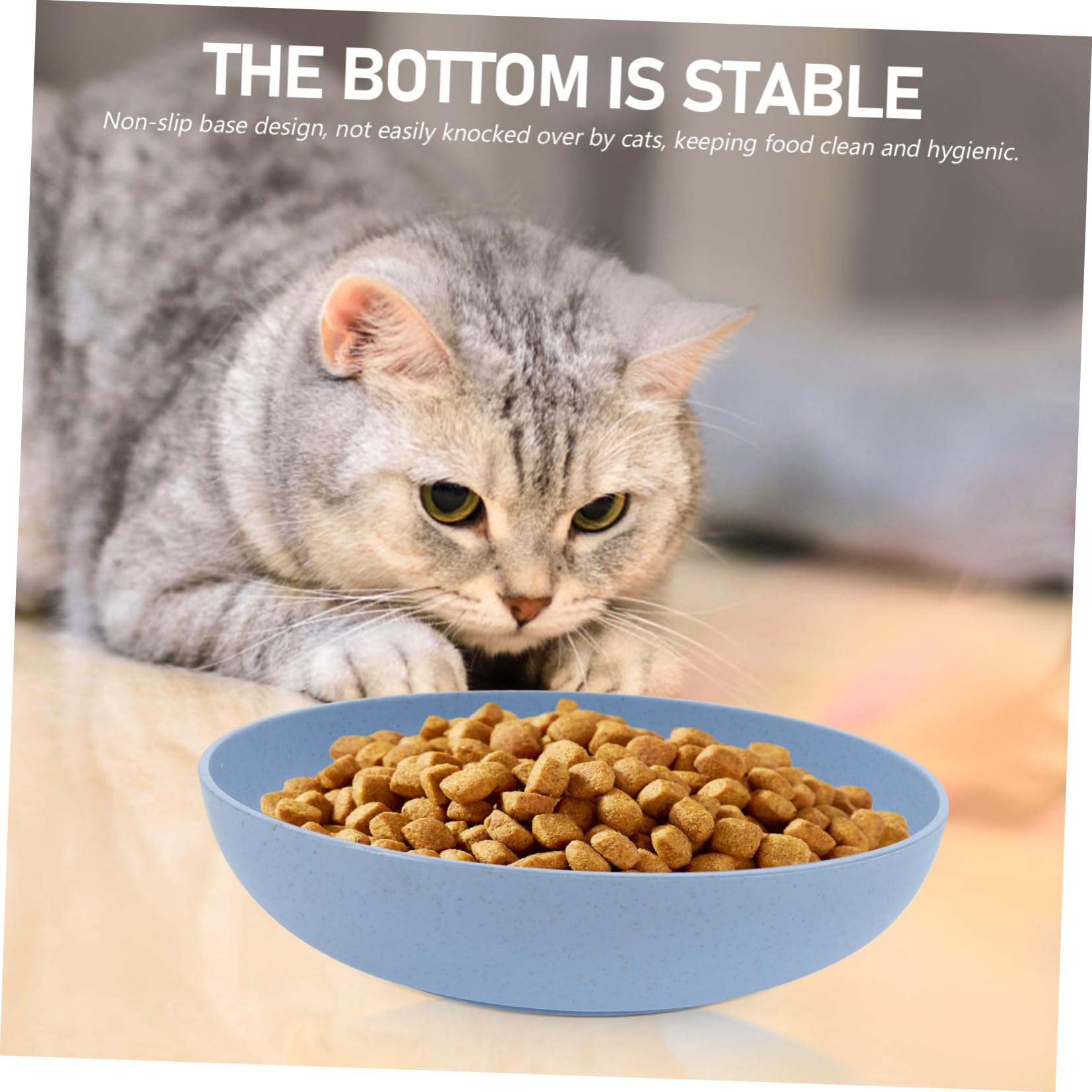 HANABASS 6Pcs Plastic Cat Food Bowls Shallow Design for Legged Cats Dishwasher Safe Reduces Eating Speed Comfortable Feeding Experience