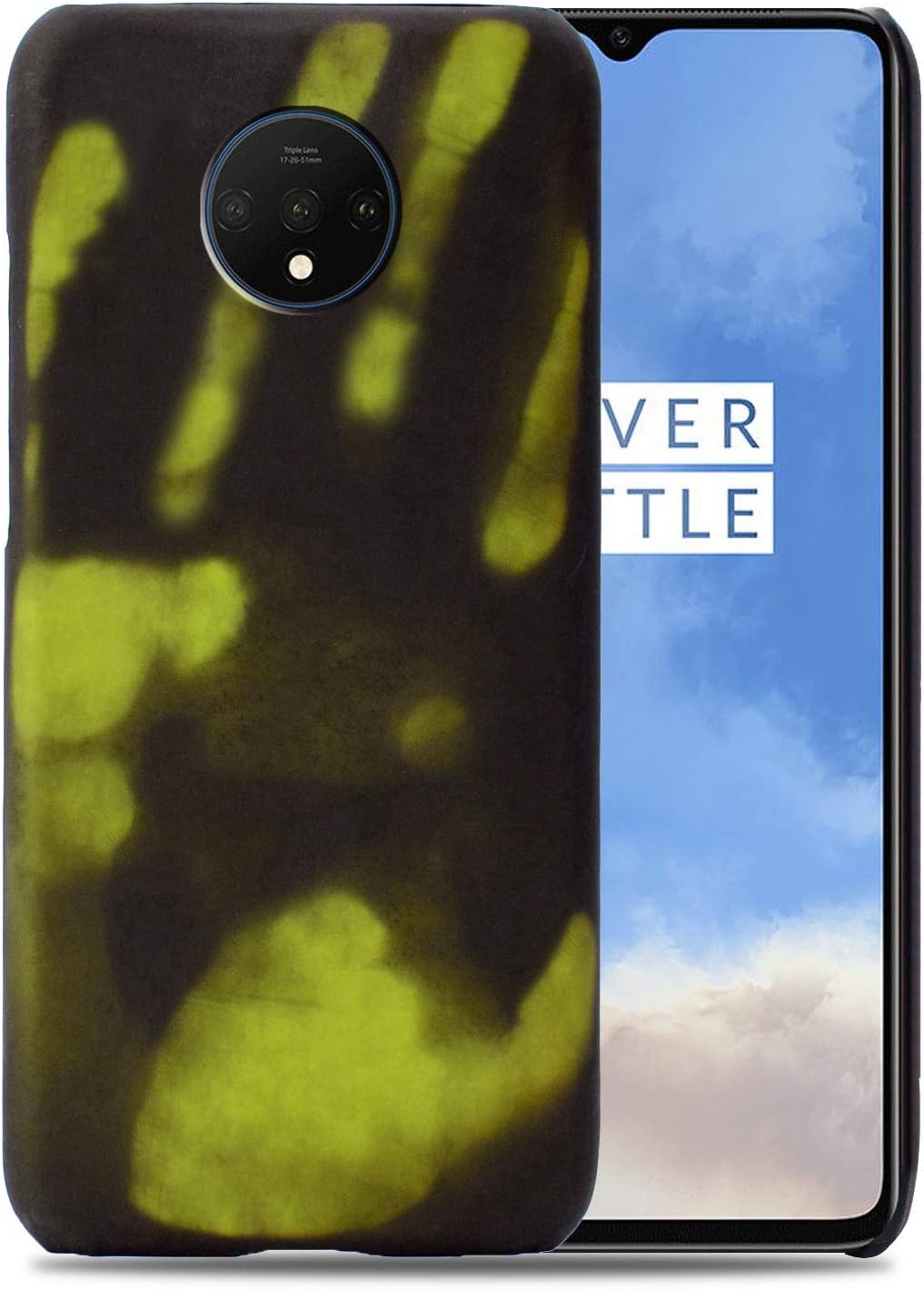 Hicaseer Case for OnePlus 7T,Thermal Sensor Case&Ultra Thin Anti-Scratch Stylish Color Changing Protective Cover for OnePlus 7T 6.55" - Black+Yellow