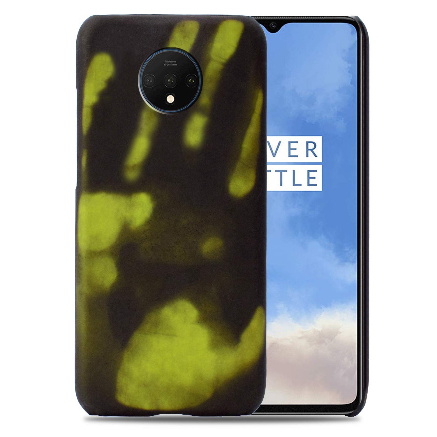 Hicaseer Case for OnePlus 7T,Thermal Sensor Case&Ultra Thin Anti-Scratch Stylish Color Changing Protective Cover for OnePlus 7T 6.55" - Black+Yellow