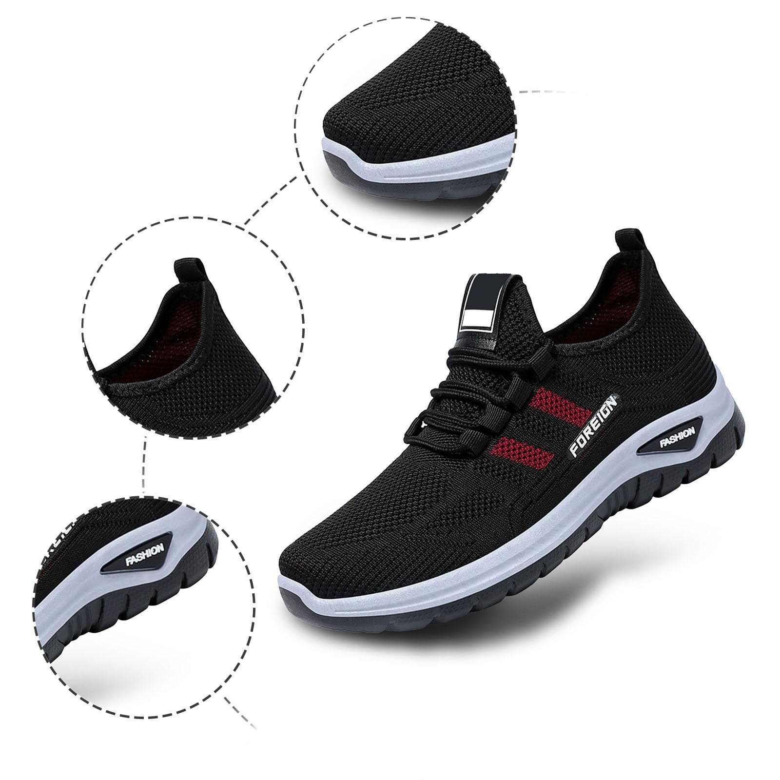Baskets pour femme - Légères et confortables - Ergonomiques - Antidérapantes - Respirantes - Chaussures de sport plates