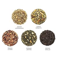 Vista 9 de Tea Forte Paradis Juego de regalo de té premium de 3 piezas con taza de café amarilla de mango, bandeja de té y 10 bolsas de infusor de té