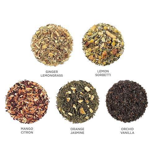 Vista 23 de Tea Forte Jubilee Caja de muestrario de té surtido, de presentación pequeña con 10 infusores de té en forma de pirámide con té orgánico de hojas