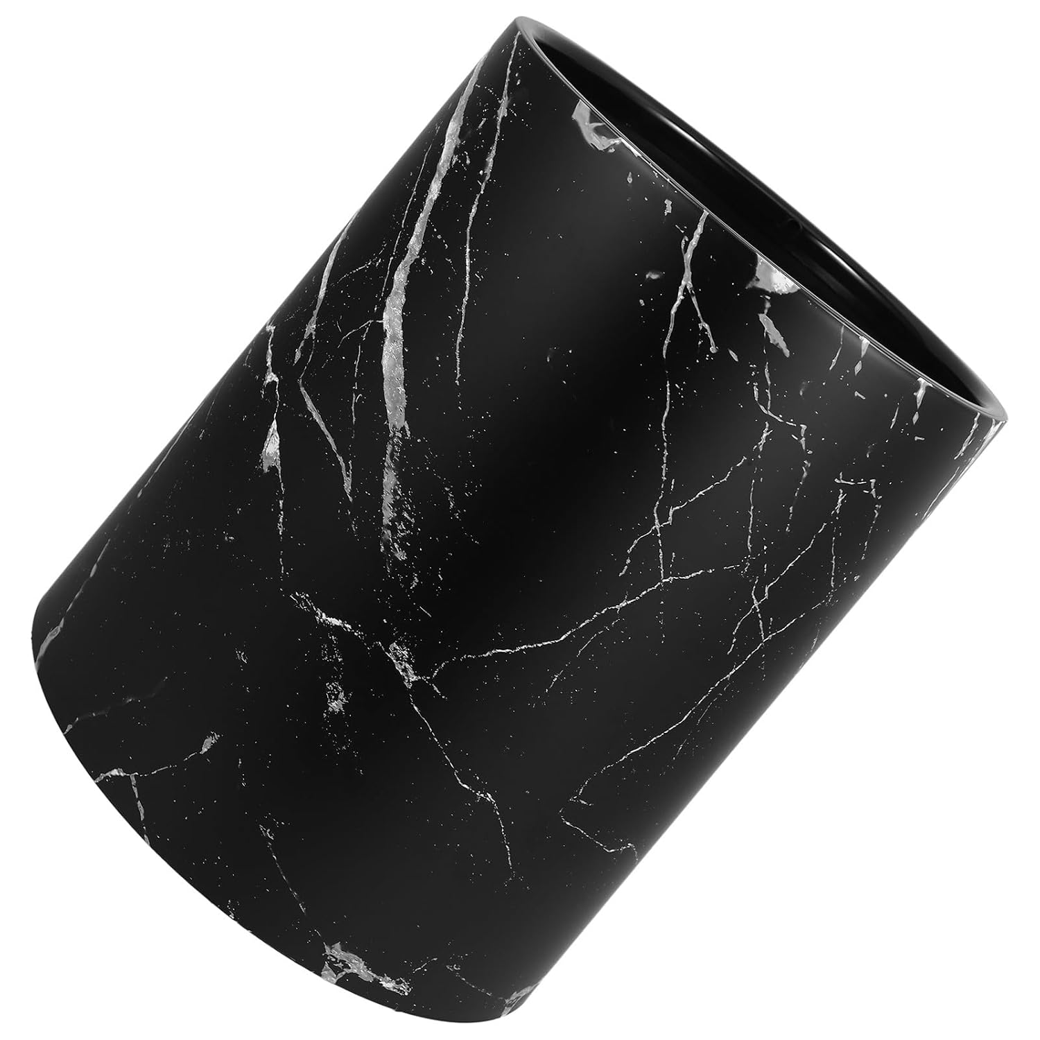 Marble Pattern Trash Can 12l Lidless Round Wastebasket Plastic Garbage Bin for Home Office Bathroom Bedroom Storage and Organization