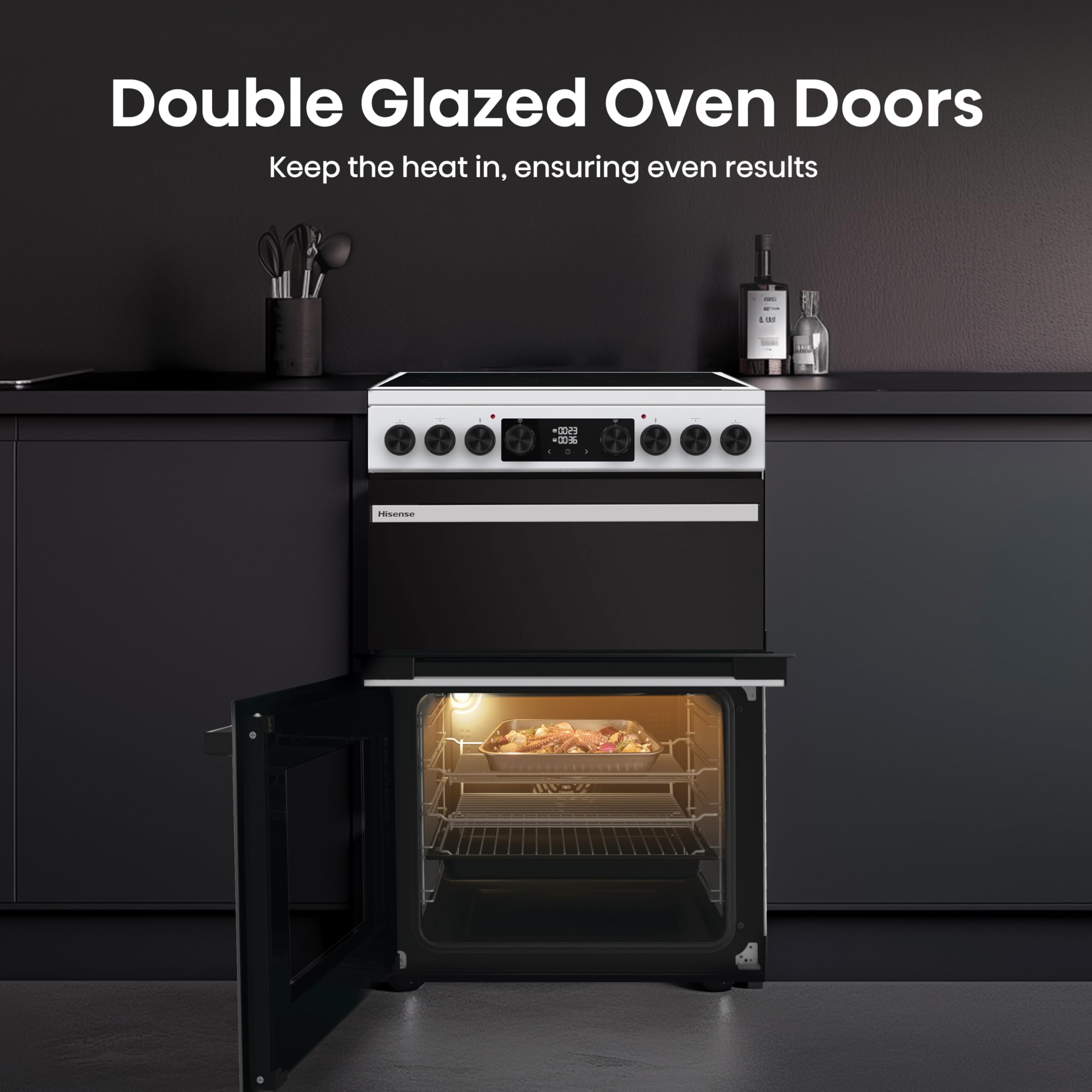 Hisense Hi6 Max 60cm Electric Cooker with Ceramic Hob HDCEC6C20W - White - A Rated — view 15
