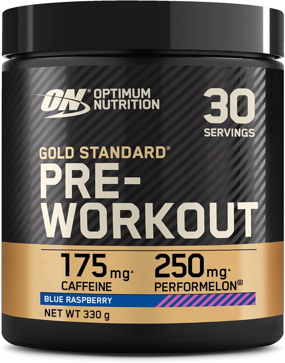 Optimum Nutrition Gold Standard Pre-Workout Energy Drink Pulver, Geschmack Blue Raspberry, 330g, 30 Portionen