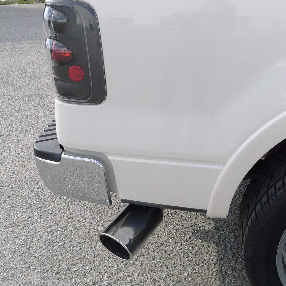 Carpartsinnovate Fits Chrome Coated Rolled Edge Angle Diesel Exhaust Tip 4" Inlet 6" Outlet 15" Long