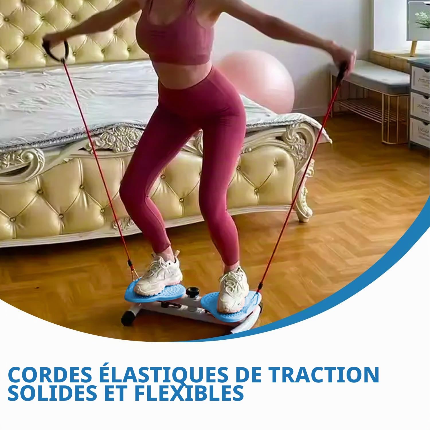 Disque de torsion de la taille - Appareil de torsion de la taille avec résistance réglable et fonction de massage des pieds - Avec faible bruit - Charge maximale : 150 kg - Appareil de fitness