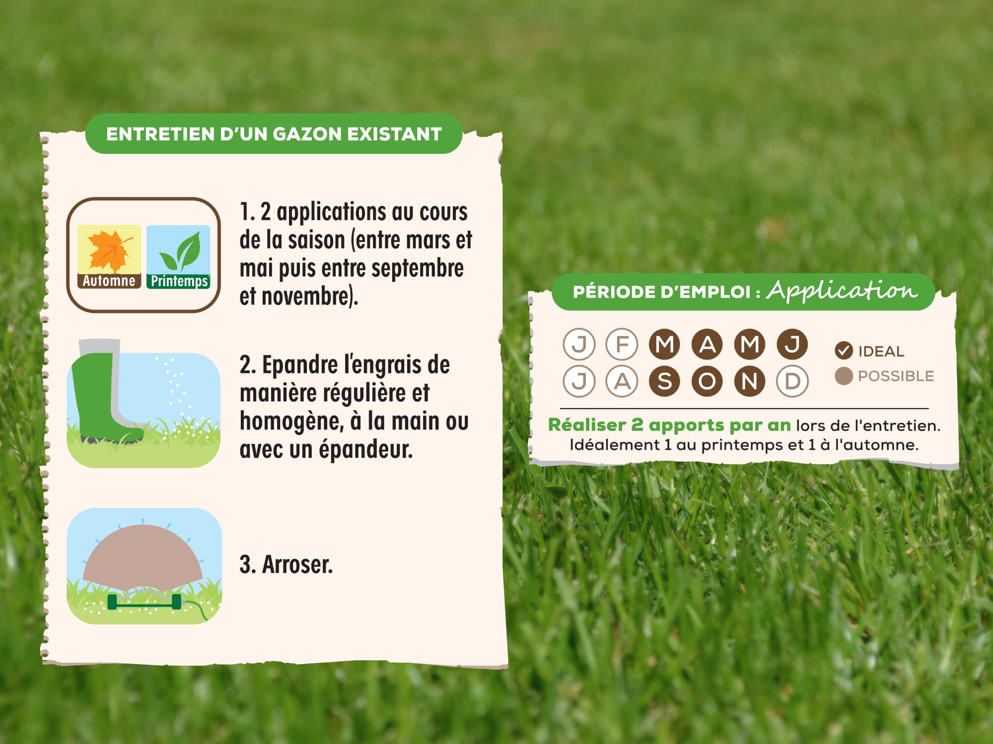 SOLABIOL Engrais Gazon 4 En 1 30Kg Jusqu'à 750m² Nutrion Longue Durée Effet Reverdissant