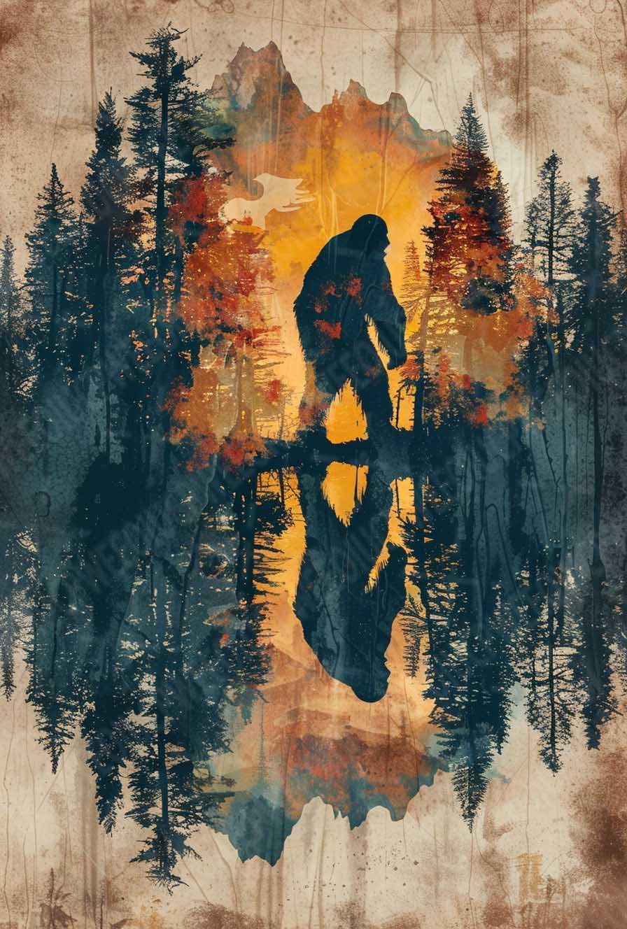 Wooden Jigsaw Puzzle Bigfoot Saw Me But Nobody Believes Him - 1000 Pieces for Adults and Kids Brain Teaser Game, Home Decor, and Gift