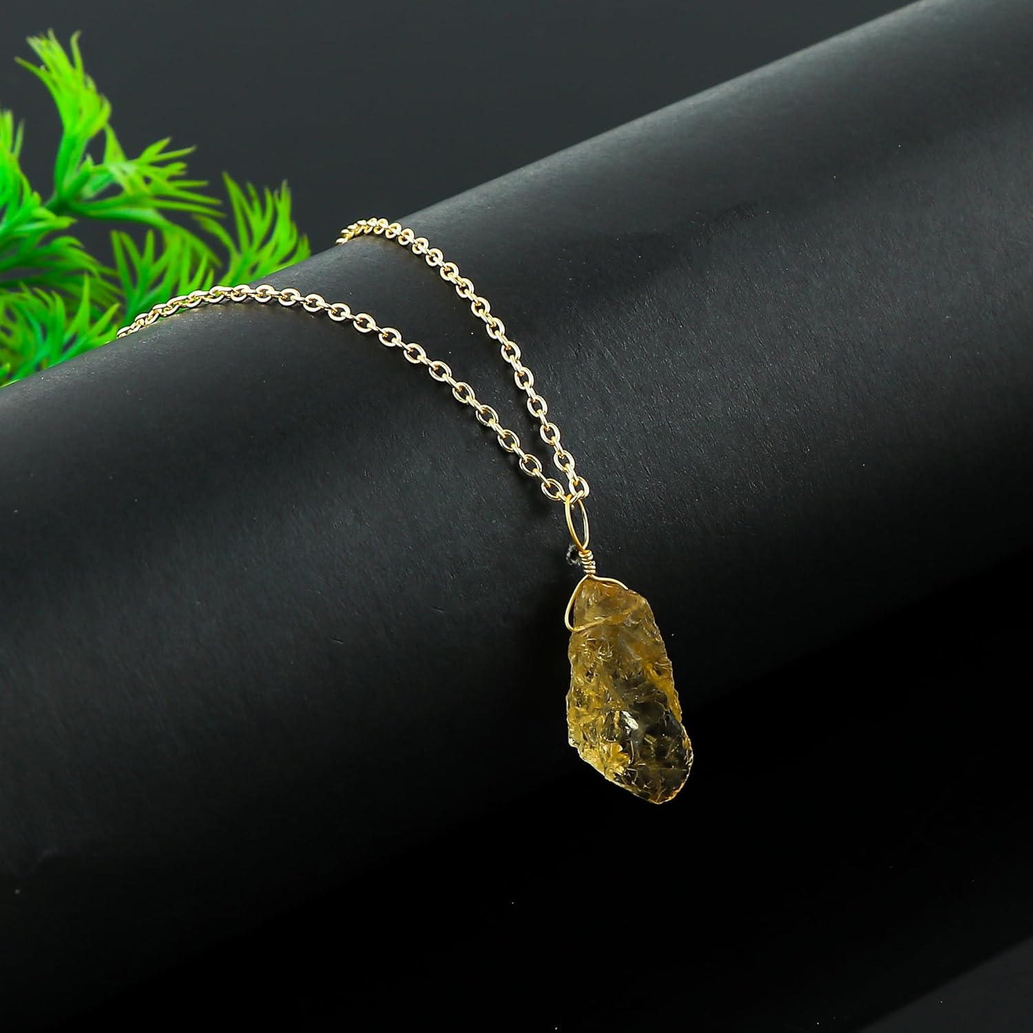 AAA Grade Raw Natural Gemstone Pendant Necklace, Handmade Bohemian Jewelry, Healing Crystals, Polished Rough Stones, 14K Gold Plated, Adjustable Chain, Christmas Gift for Women-18inch - Image 5