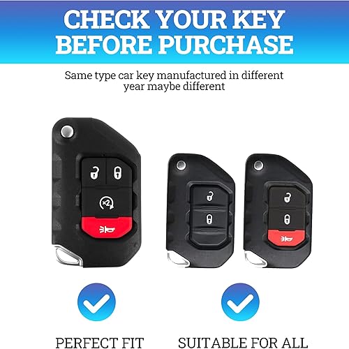 Miniatura 2 de Zlirfy Funda inteligente para llavero con control remoto, fundas para llaves de automóvil con llavero de cuero, funda de llavero de automóvil, funda