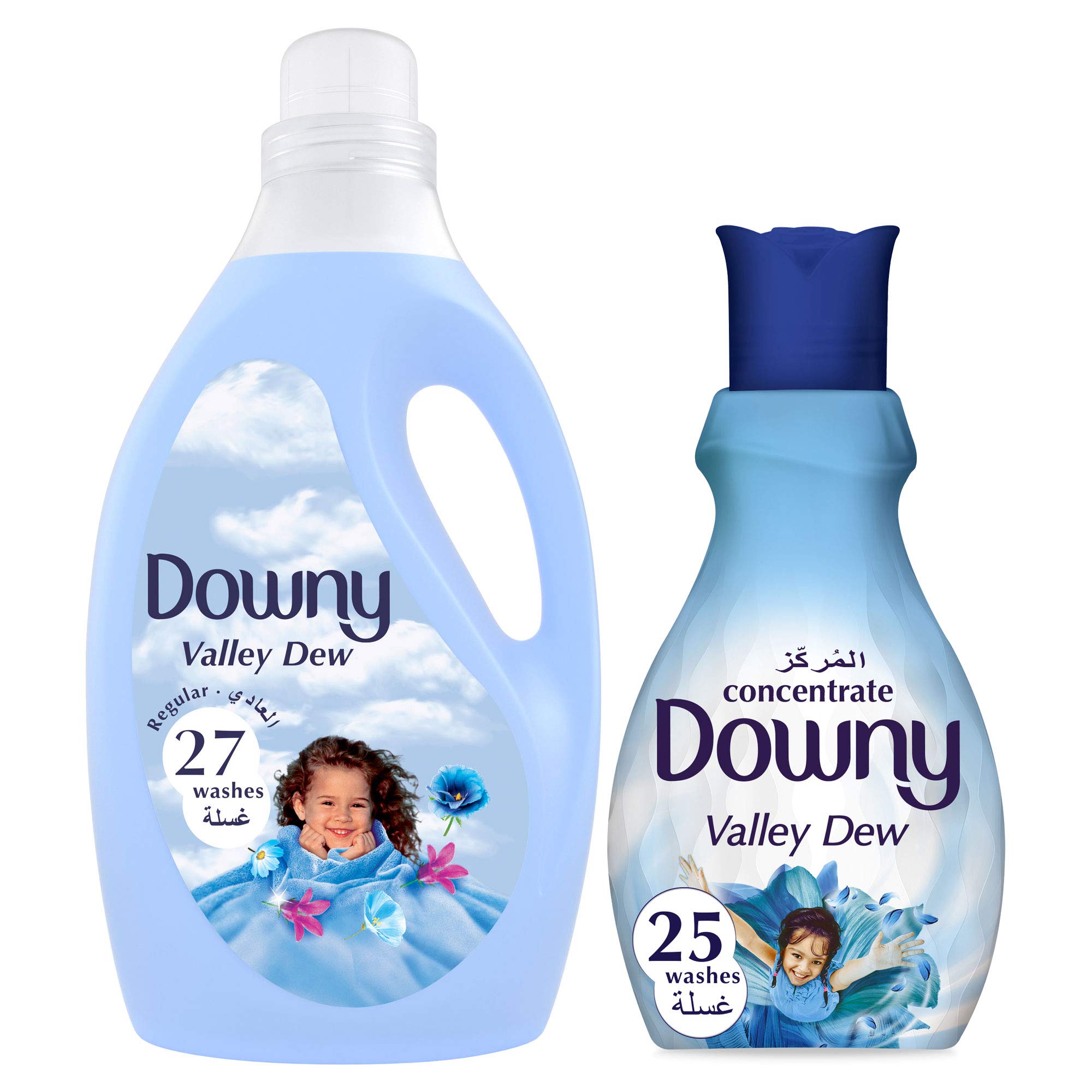 DownyFabric Softener Valley Dew, 3 Litre and Concentrated Valley Dew, 1 Litre