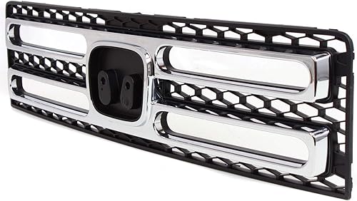 Miniatura 2 de Compatible con 06 07 08 Ridgeline 3.5L parrilla delantera Asamblea negro con moldura cromada