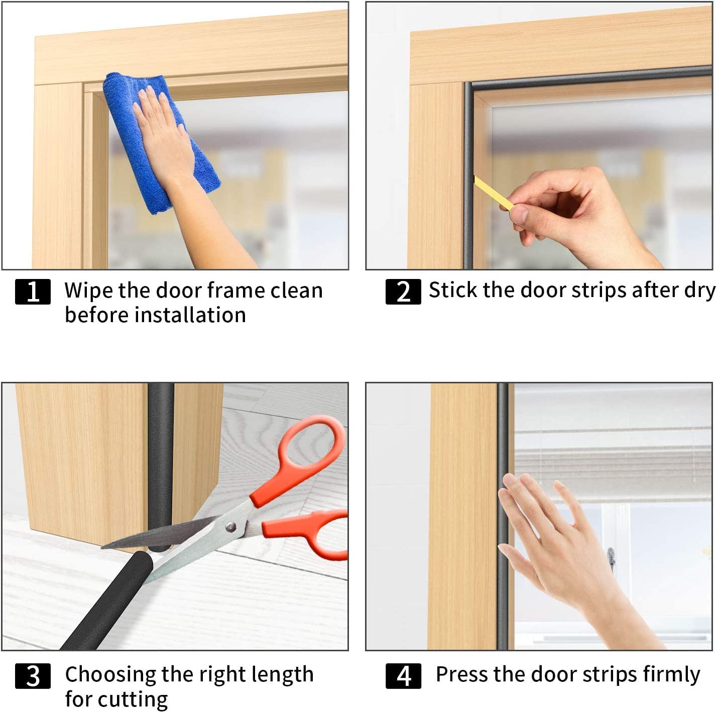 Nastro Isolante Porte Finestre - Guarnizione Antivento Antirumore Schiuma EPDM 6M - Foto 4